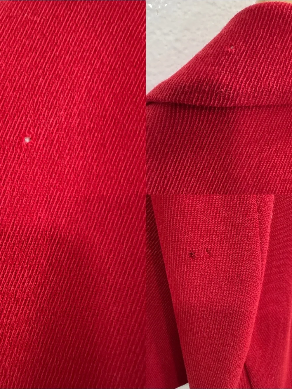 VTG Lauren Ralph Lauren Red Wool Blend Gold Button Blazer Women’s Size 8P Petite